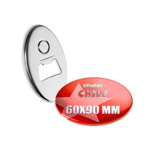 CHAPITA DESTAPADOR IMÁN OVALADA 60X90 MM
