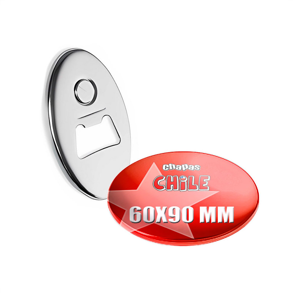 CHAPITA DESTAPADOR IMÁN OVALADA 60X90 MM