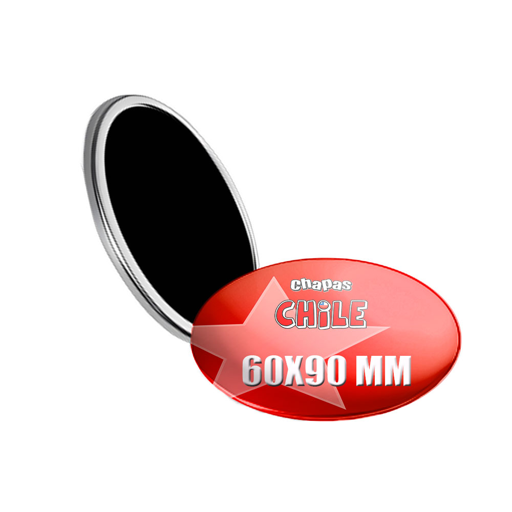 CHAPITA IMÁN OVALADA 60X90 MM